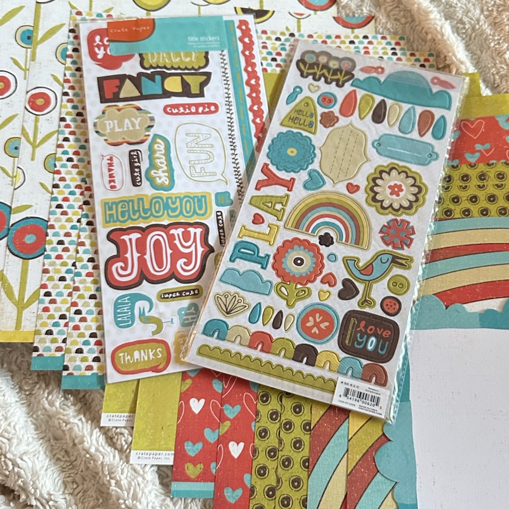 CRATE PAPER "Seasons Collection" 18 Double Sided Pattern Paper & Accents NEW!